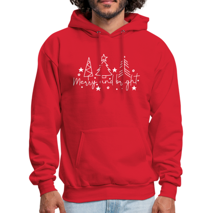 Merry and Bright (Christmas) Hoodie - red