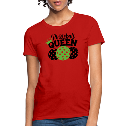 Pickleball Queen Women's Contoured T-Shirt - red