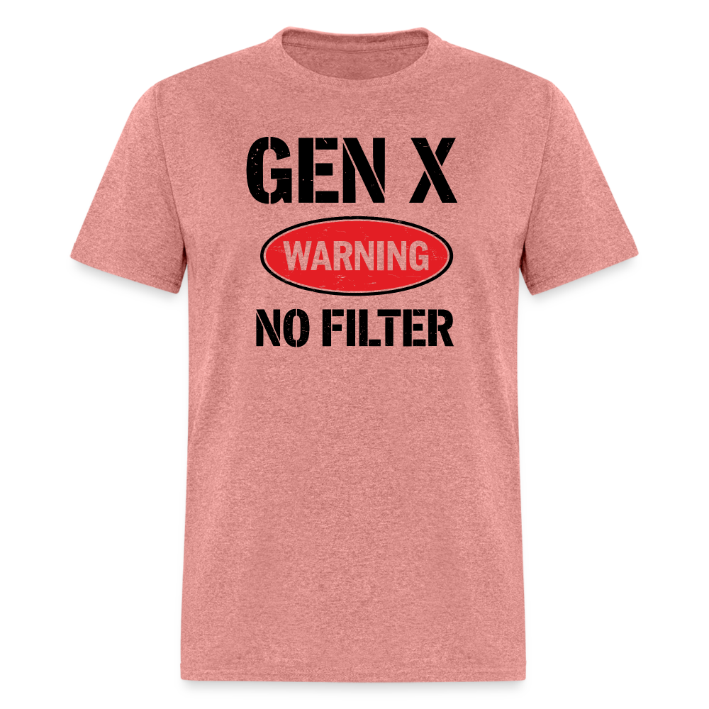 GEN-X Warning No Filter T-Shirt - heather mauve