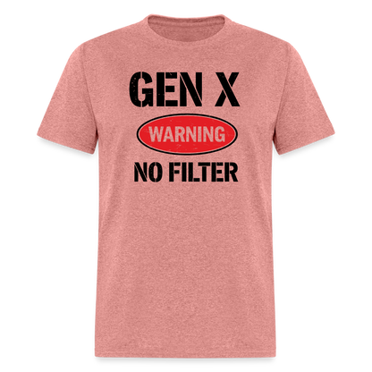 GEN-X Warning No Filter T-Shirt - heather mauve