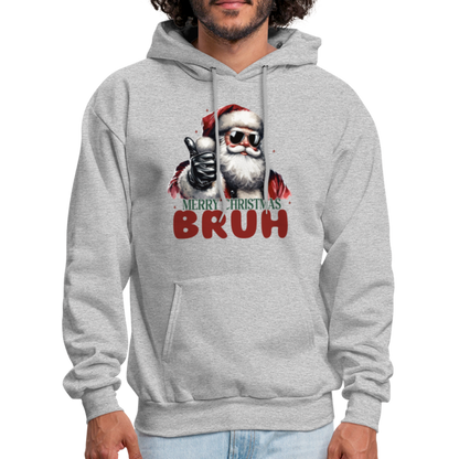 Merry Christmas Bruh Hoodie - heather gray