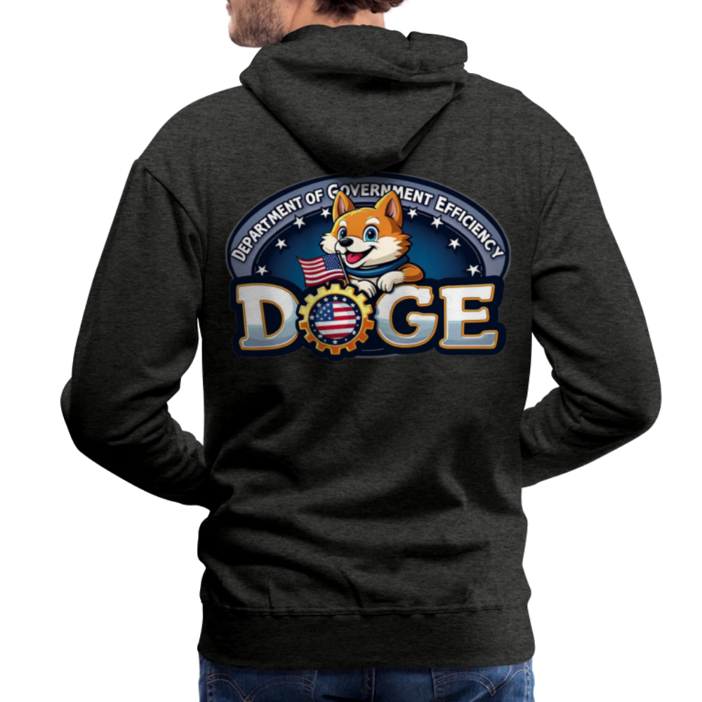 DOGE Men’s Premium Hoodie (front/back print) - charcoal grey