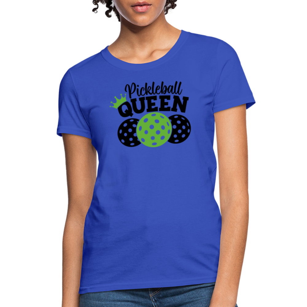 Pickleball Queen Women's Contoured T-Shirt - royal blue