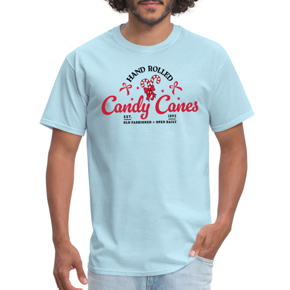 Hand Rolled Candy Canes T-Shirt - powder blue