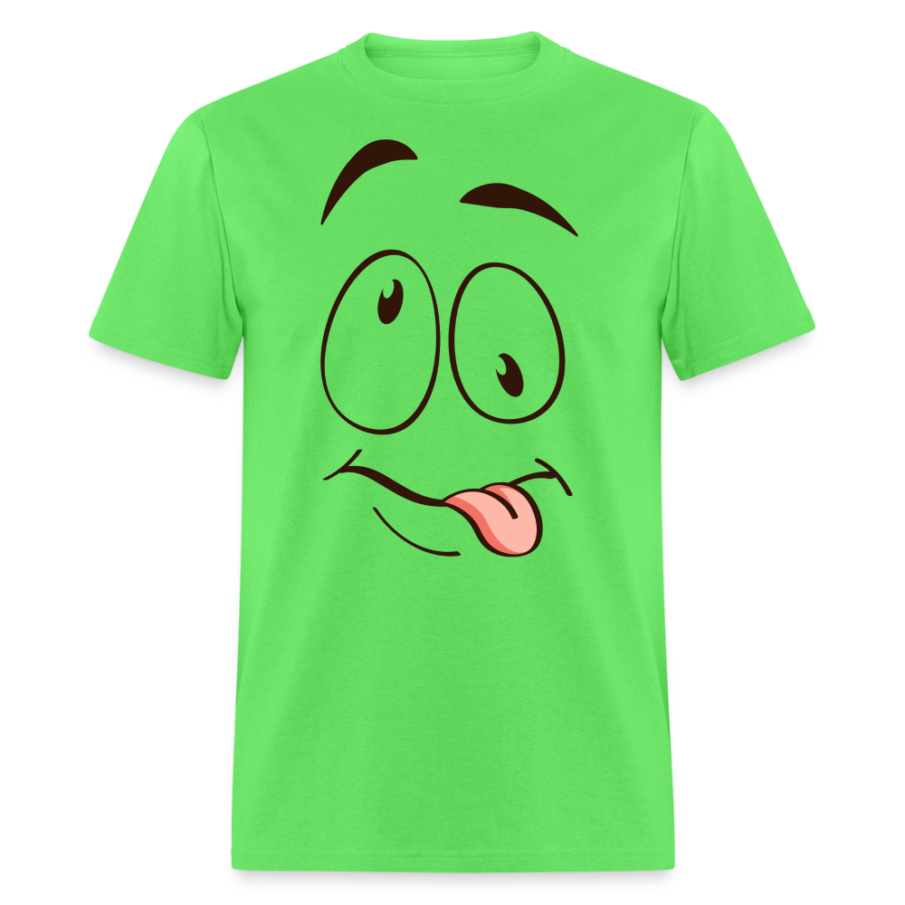 Suggestive Silly Face with Tongue T-Shirt - kiwi