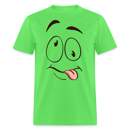 Suggestive Silly Face with Tongue T-Shirt - kiwi