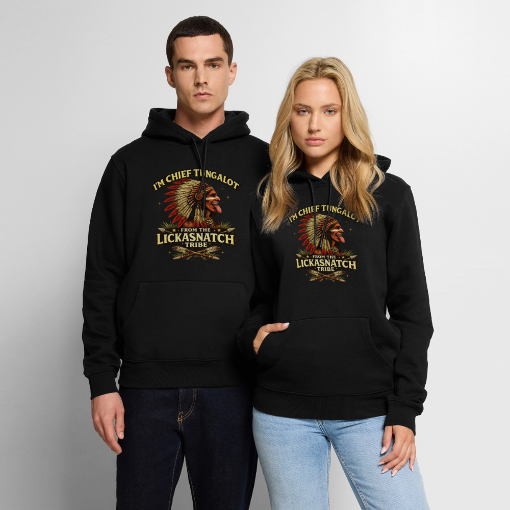 Chief Tungalot Lickasnatch Tribe Funny Hoodie Color: Black