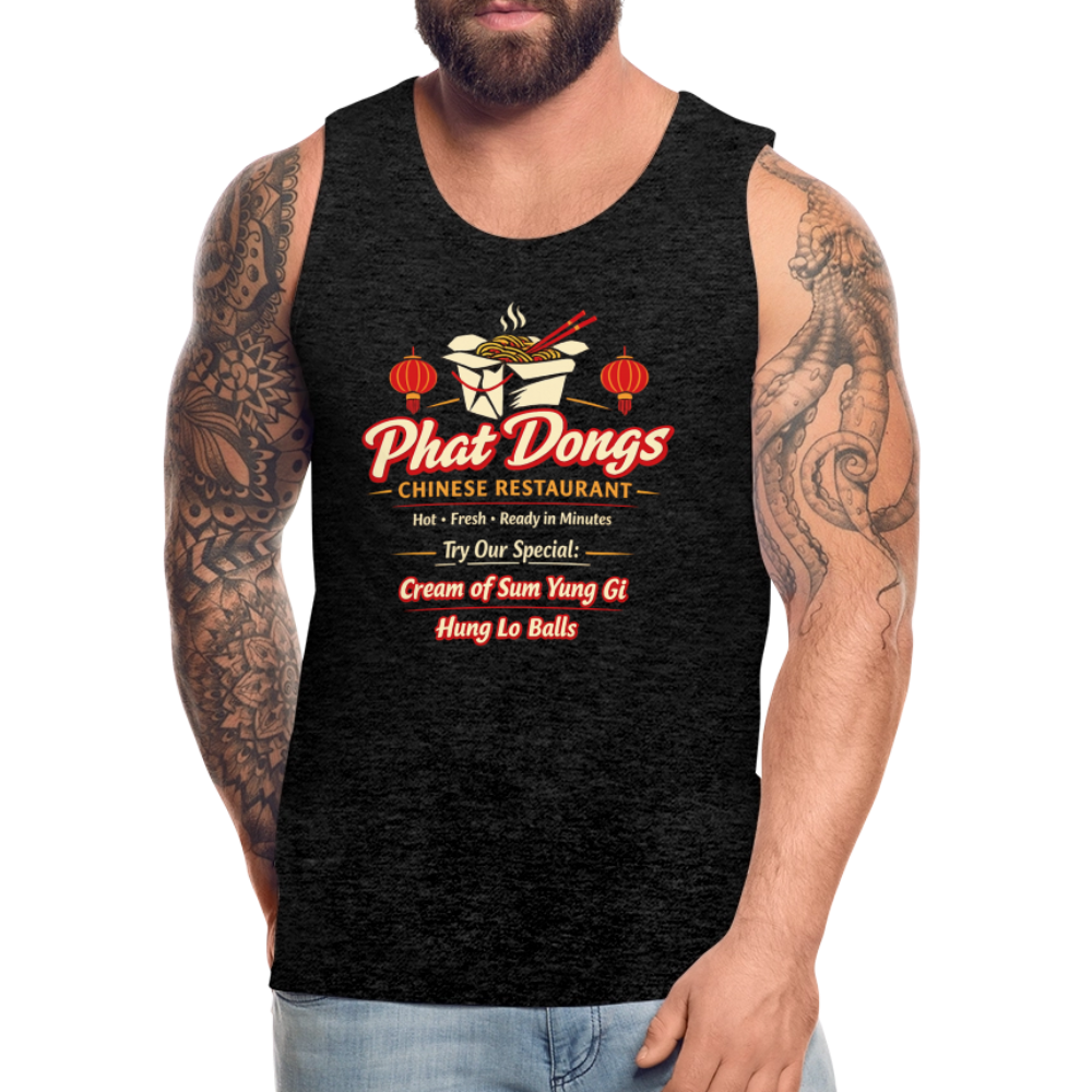 Phat Dongs Funny Chinese Restaurant Tank Top - charcoal grey