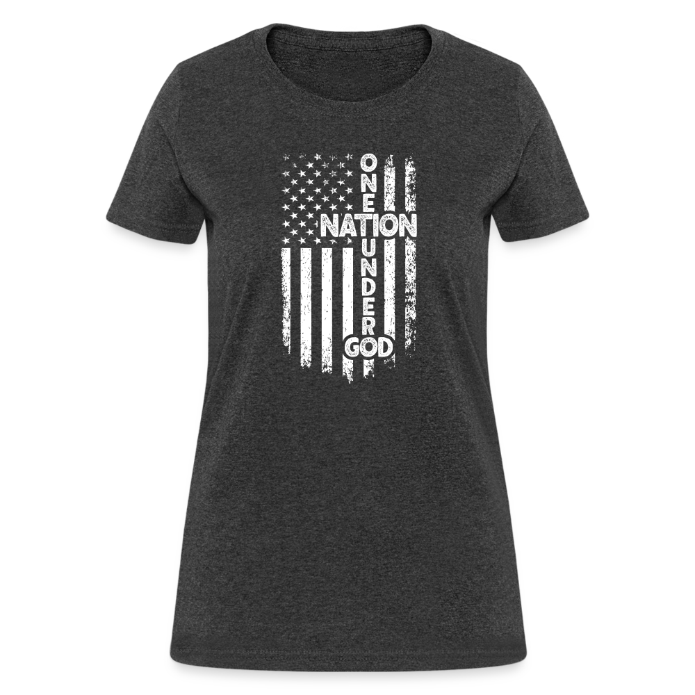 One Nation Under God Women's T-Shirt - heather black