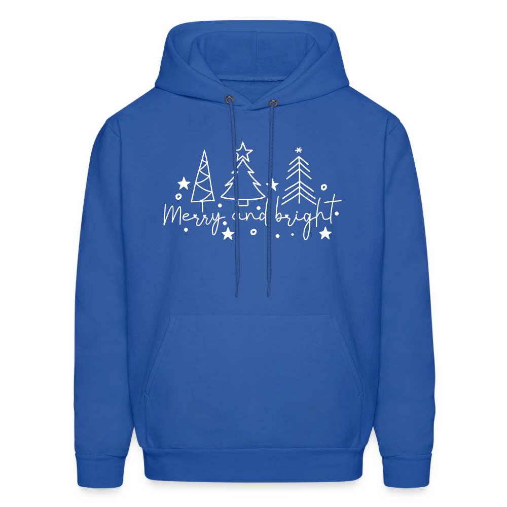 Merry and Bright (Christmas) Hoodie - royal blue