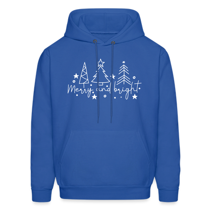 Merry and Bright (Christmas) Hoodie - royal blue