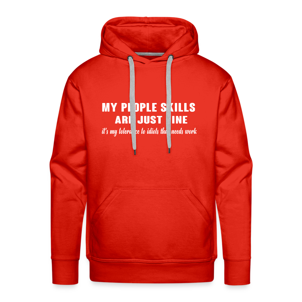 It's My Tolerance To Idiots That Needs Work Men's Premium Hoodie - red