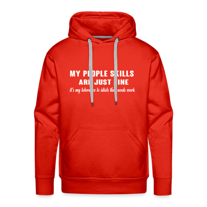 It's My Tolerance To Idiots That Needs Work Men's Premium Hoodie - red