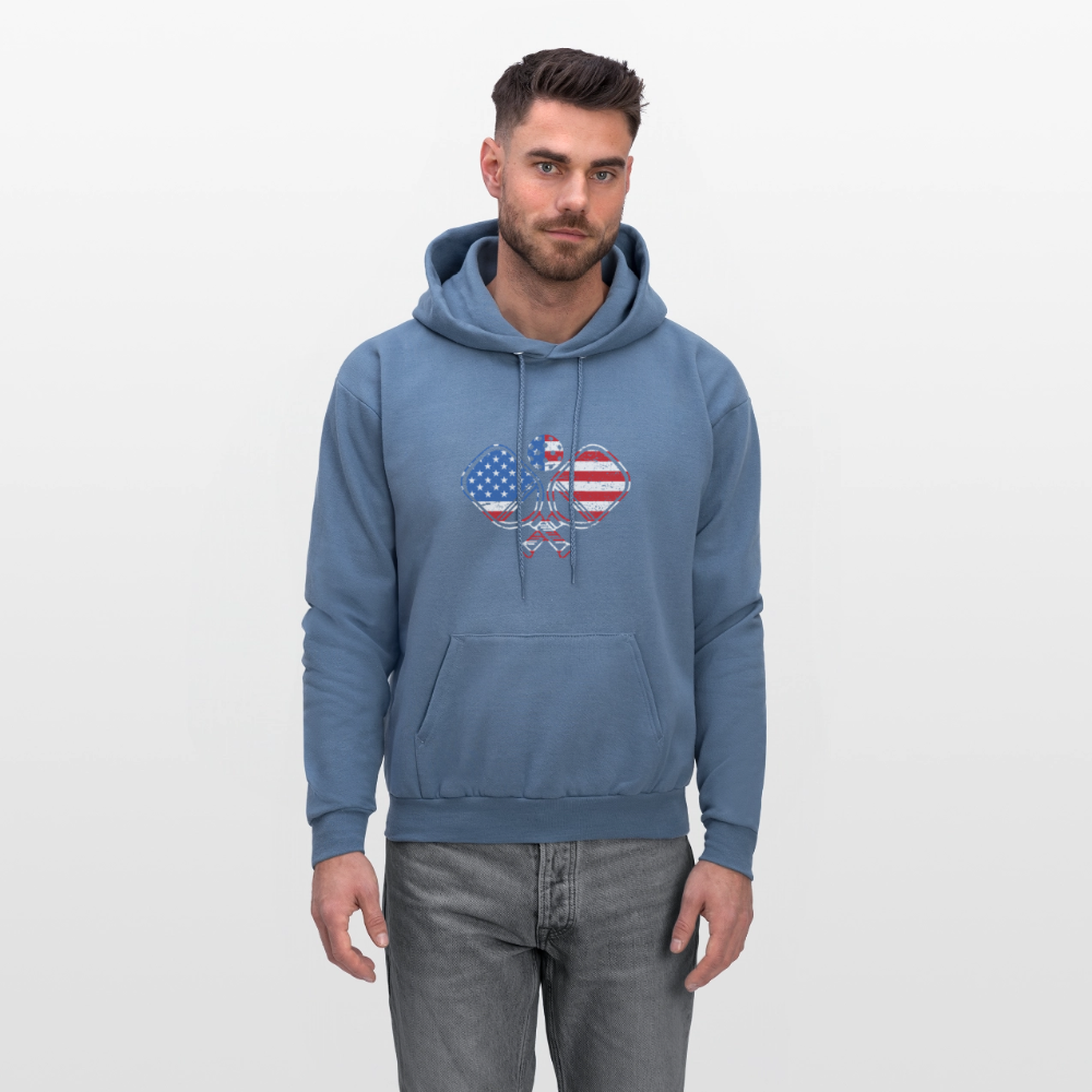 American Flag Pickleball Paddle Hoodie - denim blue