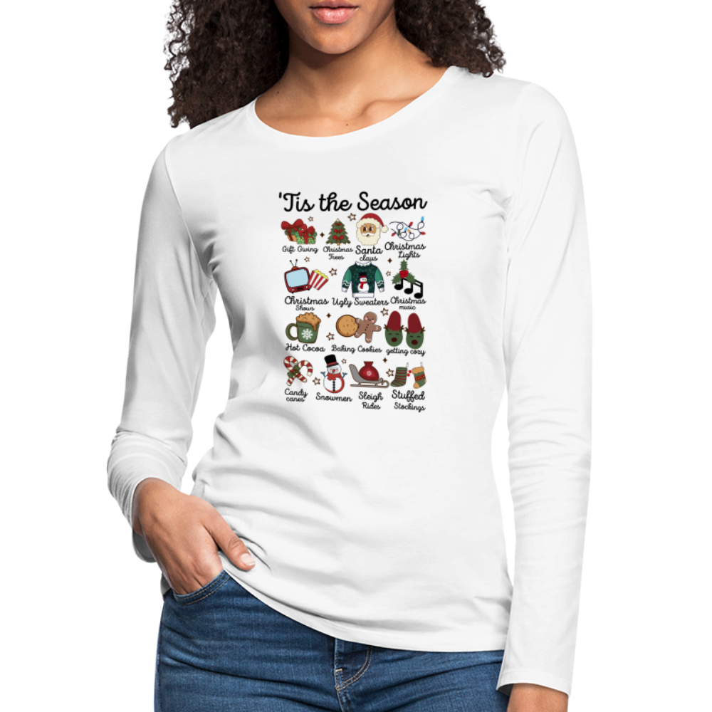 Tis The Season (Christmas) Women's Premium Long Sleeve T-Shirt - white