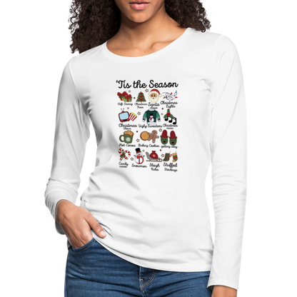 Tis The Season (Christmas) Women's Premium Long Sleeve T-Shirt - white