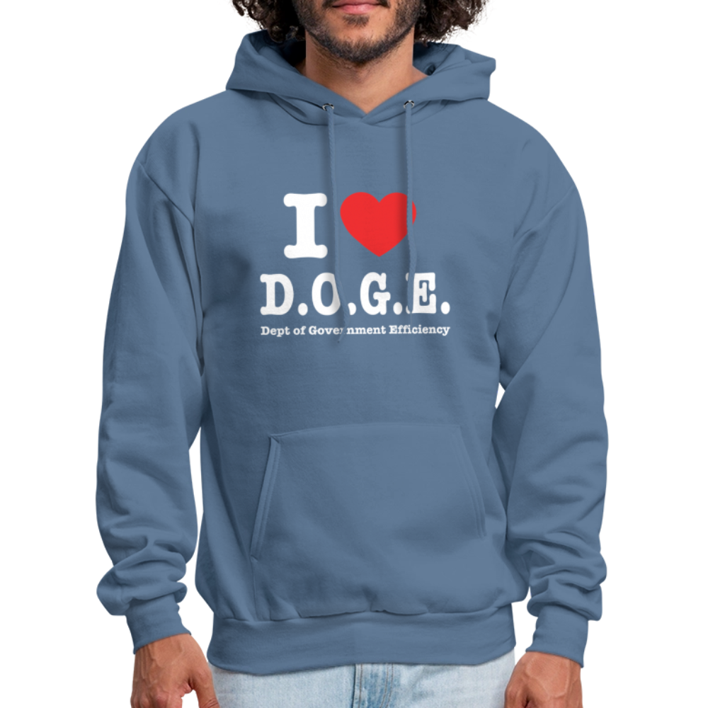 I Love DOGE (Dept of Government Efficiency) Hoodie - denim blue