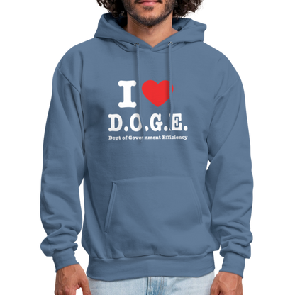 I Love DOGE (Dept of Government Efficiency) Hoodie - denim blue