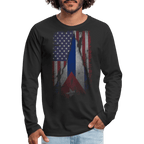 Cuba & USA Flag Men’s Long-Sleeve T-Shirt – Cuban American Heritage