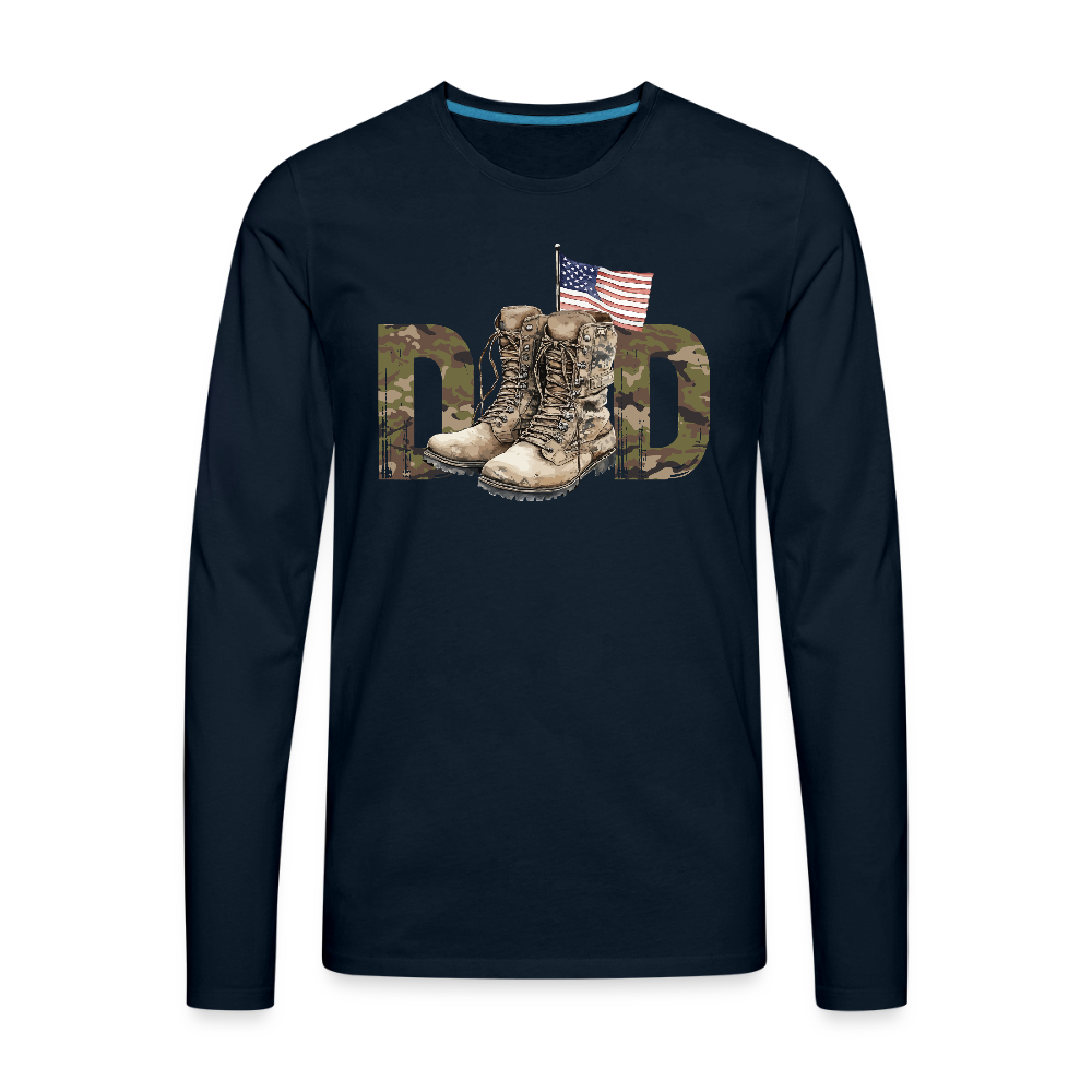 Military Dad Men's Premium Long Sleeve T-Shirt - deep navy