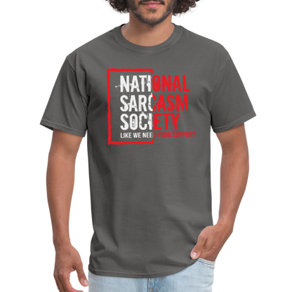 National Sarcasm Society T-Shirt - charcoal