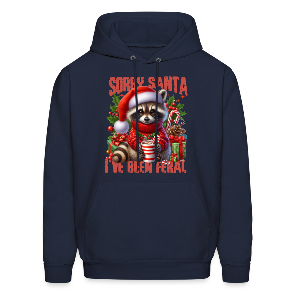 Sorry Santa I've Been Feral Hoodie - navy