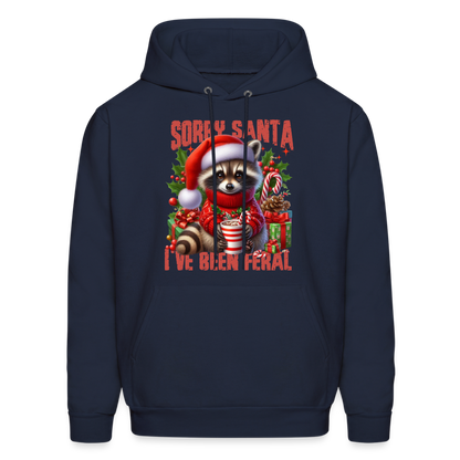 Sorry Santa I've Been Feral Hoodie - navy