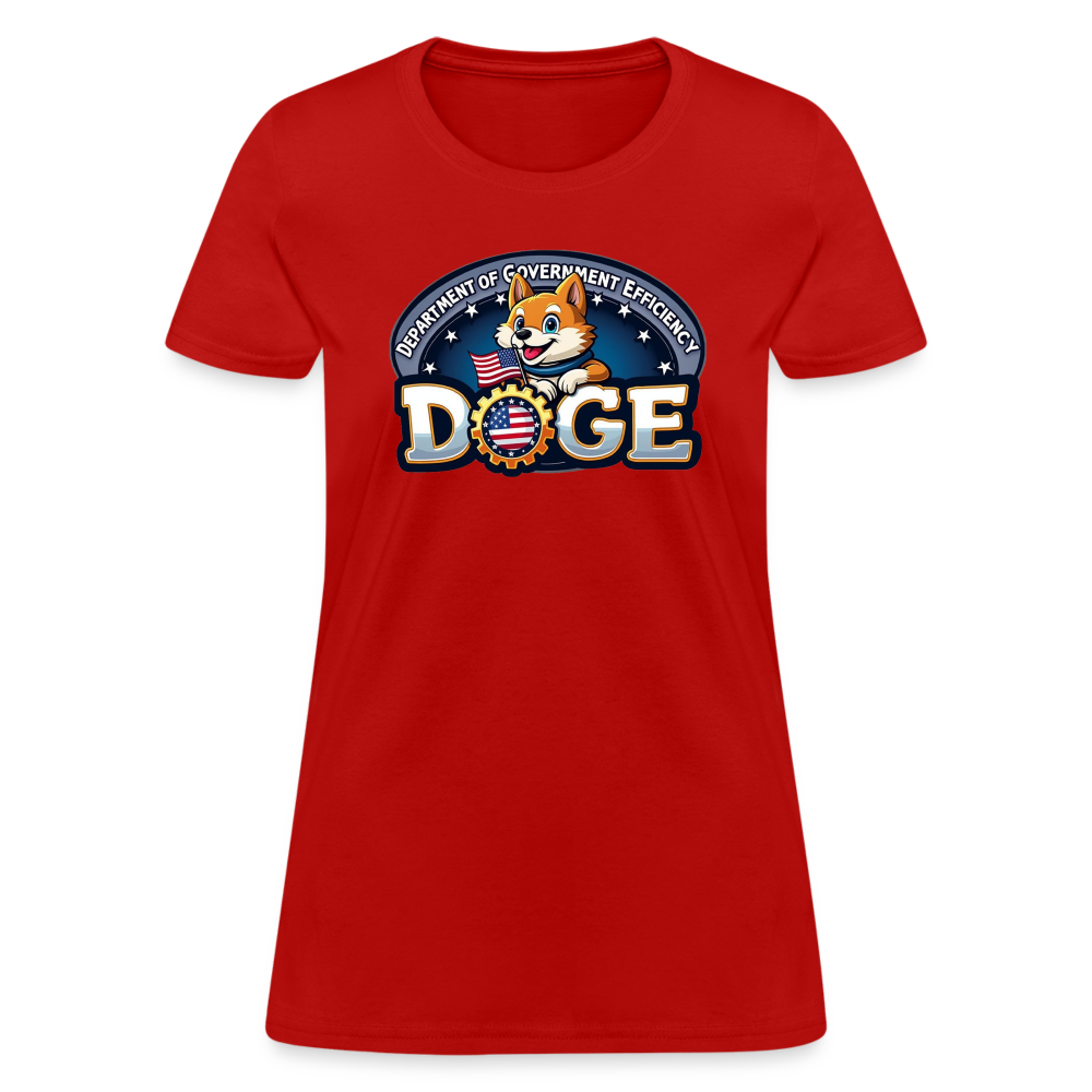 DOGE Logo (Dept of Government Efficiency) Women's Contoured T-Shirt - red