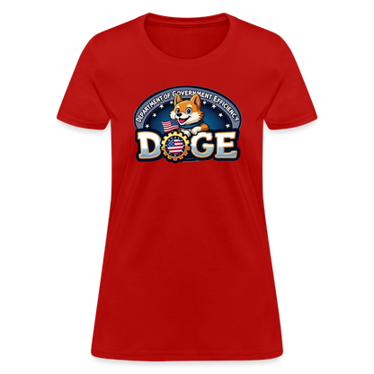 DOGE Logo (Dept of Government Efficiency) Women's Contoured T-Shirt - red