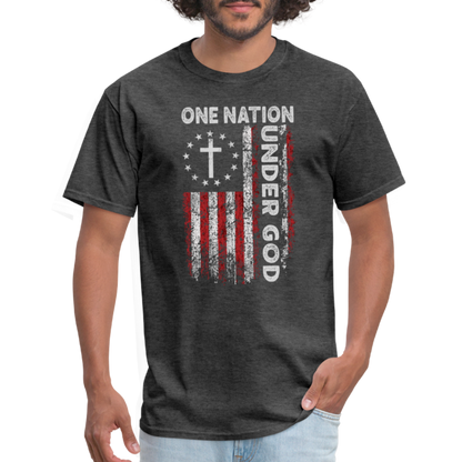 One Nation Under God T-Shirt - heather black