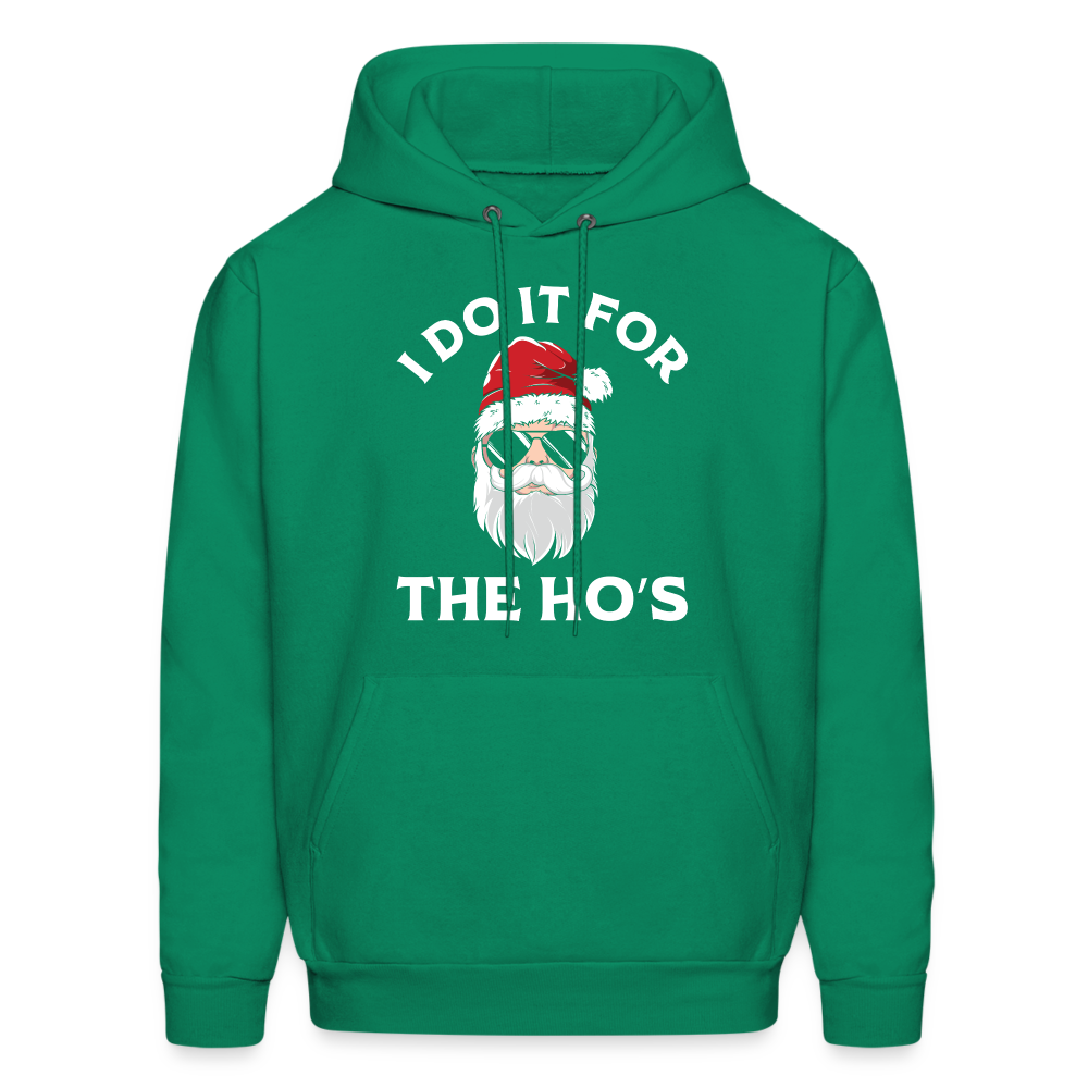 I Do It for the Ho's (Santa) Funny Christmas Hoodie - kelly green