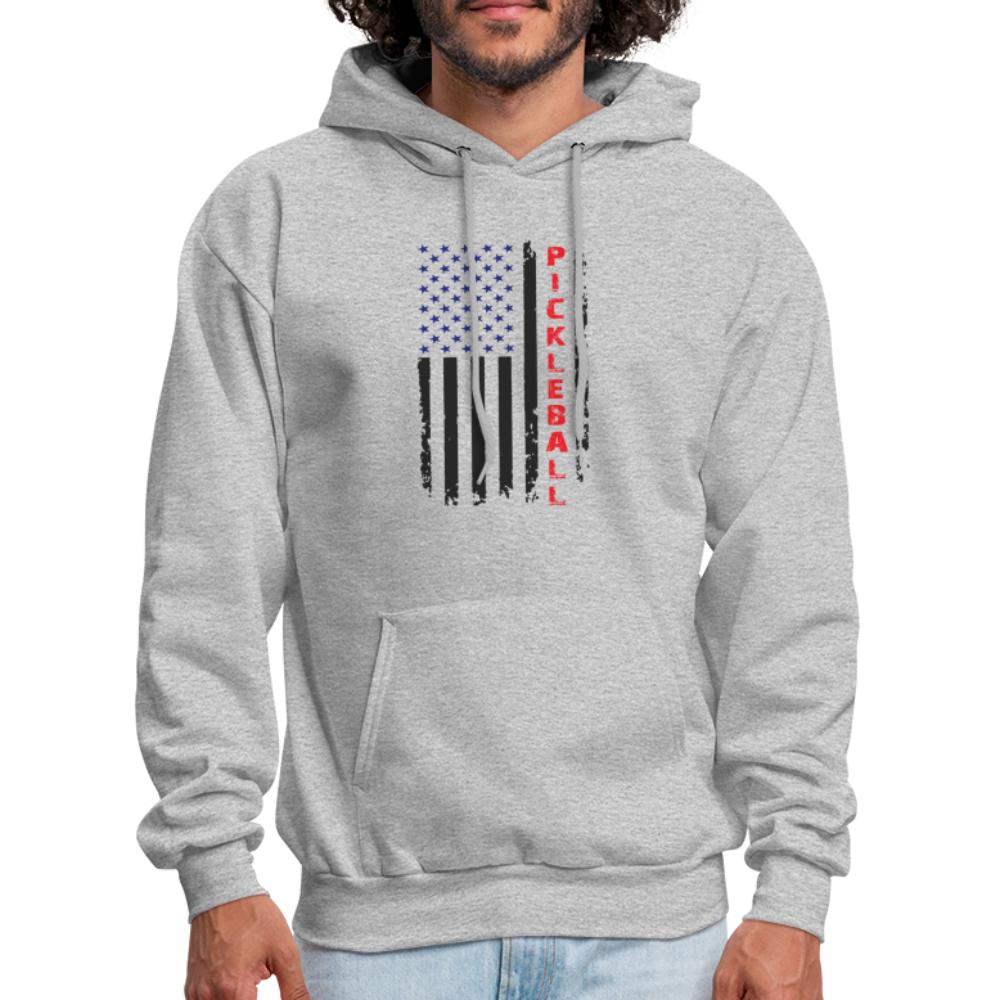 Pickleball Flag Hoodie - heather gray