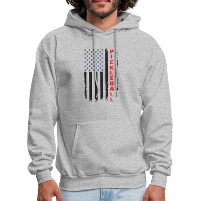 Pickleball Flag Hoodie - heather gray