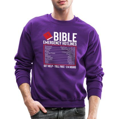 Bible Emergency Hotline (Scriptures) Sweatshirt - purple