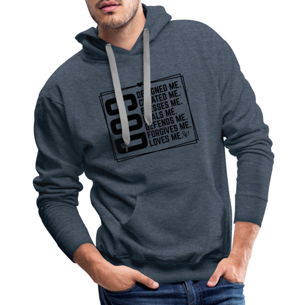 GOD Designed Me Men’s Premium Hoodie - heather denim