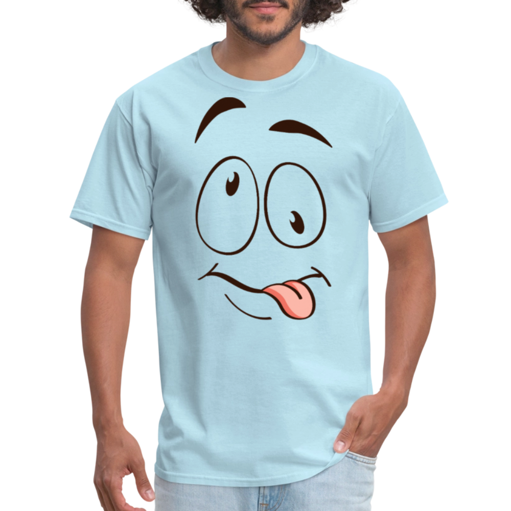 Suggestive Silly Face with Tongue T-Shirt - powder blue