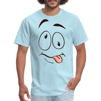 Suggestive Silly Face with Tongue T-Shirt - powder blue