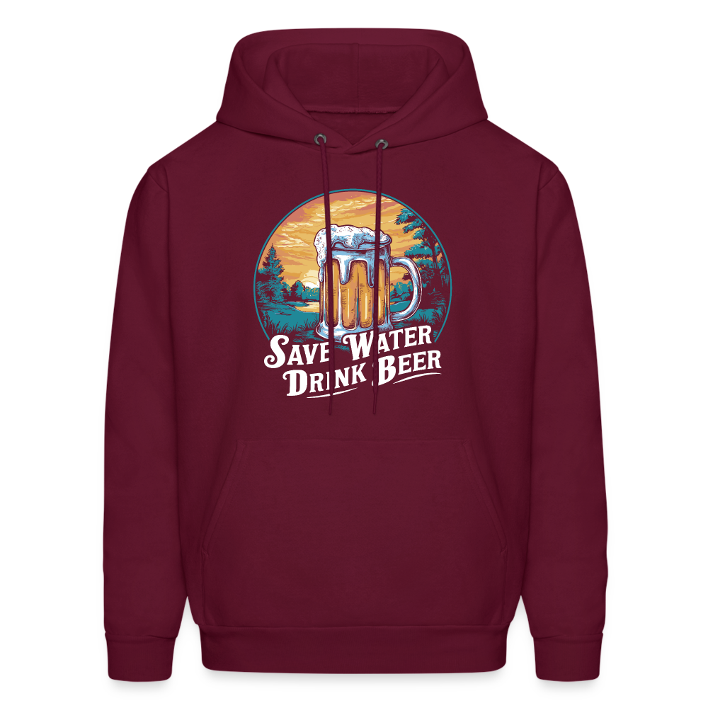 Save Water Drink Beer (Funny Drinking) Hoodie - burgundy