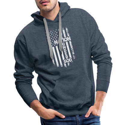 One Nation Under God Men’s Premium Hoodie - heather denim