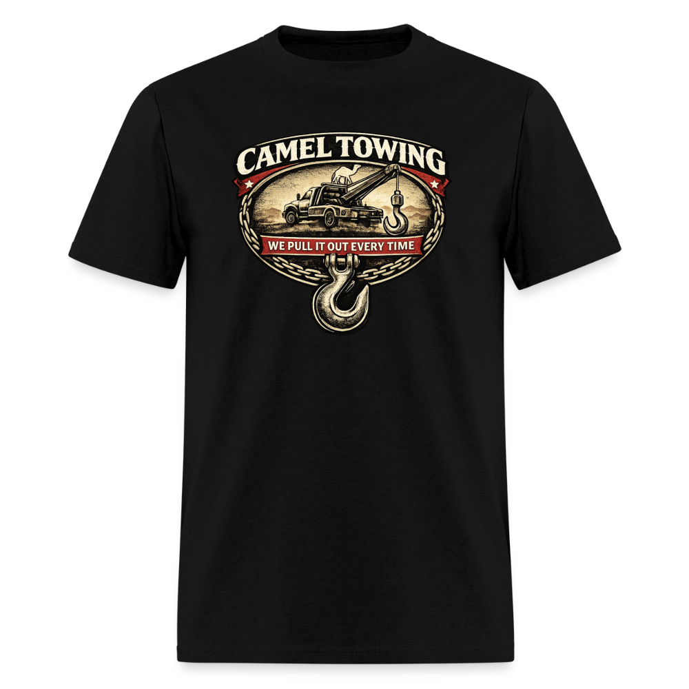Camel Towing Funny Adult Humor T-Shirt Color: Black
