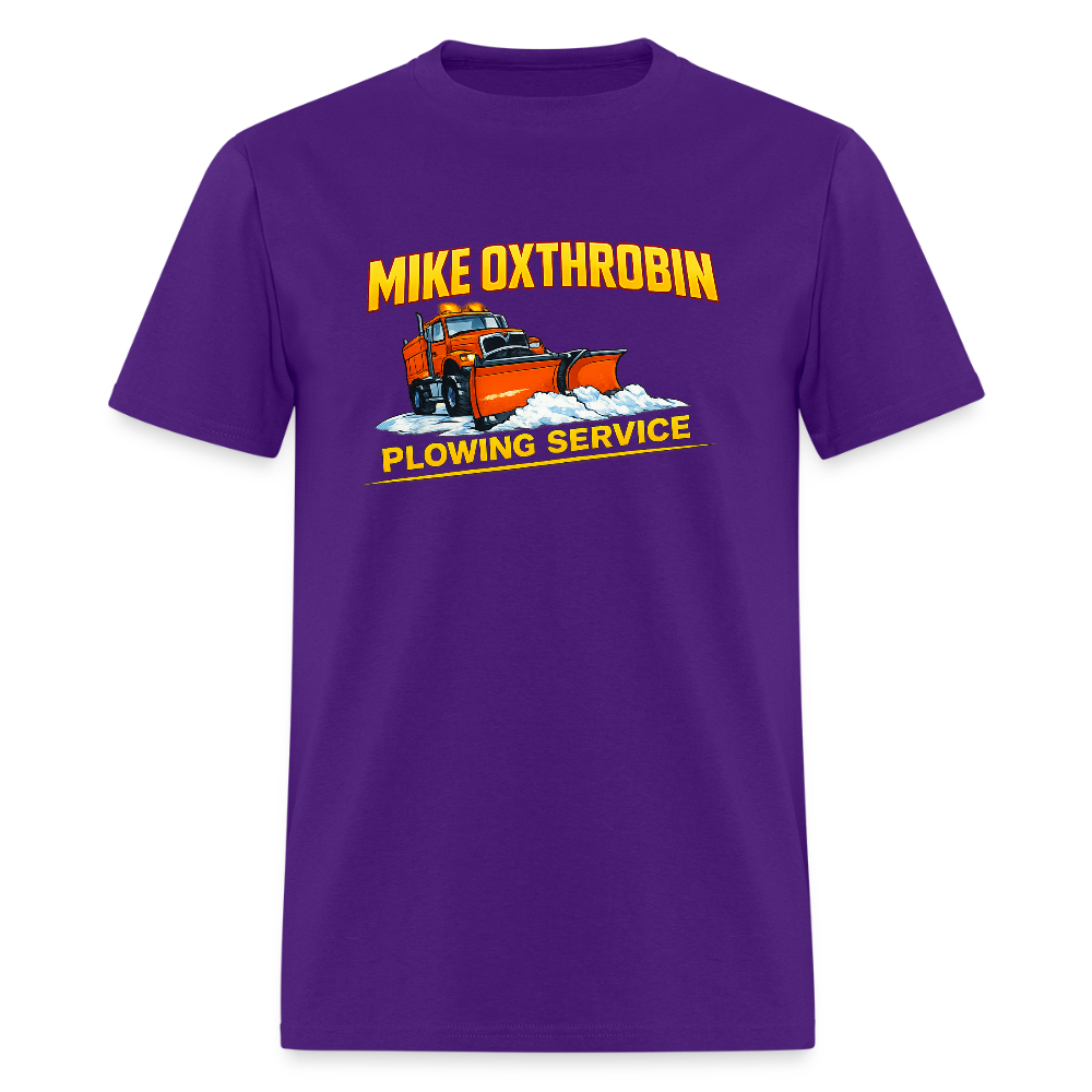 Mike Oxthrobin Plowing Service T-shirt - purple