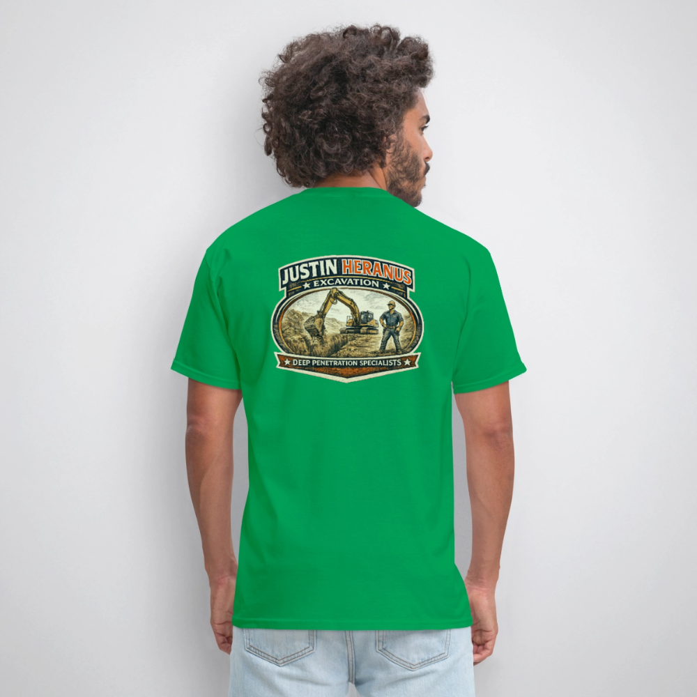 Justin Heranus Drilling Co Double-Sided Funny Humor Tee Color: safari