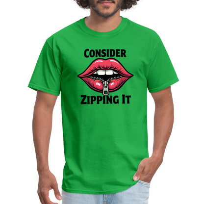 Consider Zipping It T-Shirt - bright green