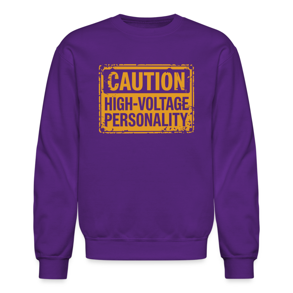 Caution High Voltage Personality Sweatshirt - purple