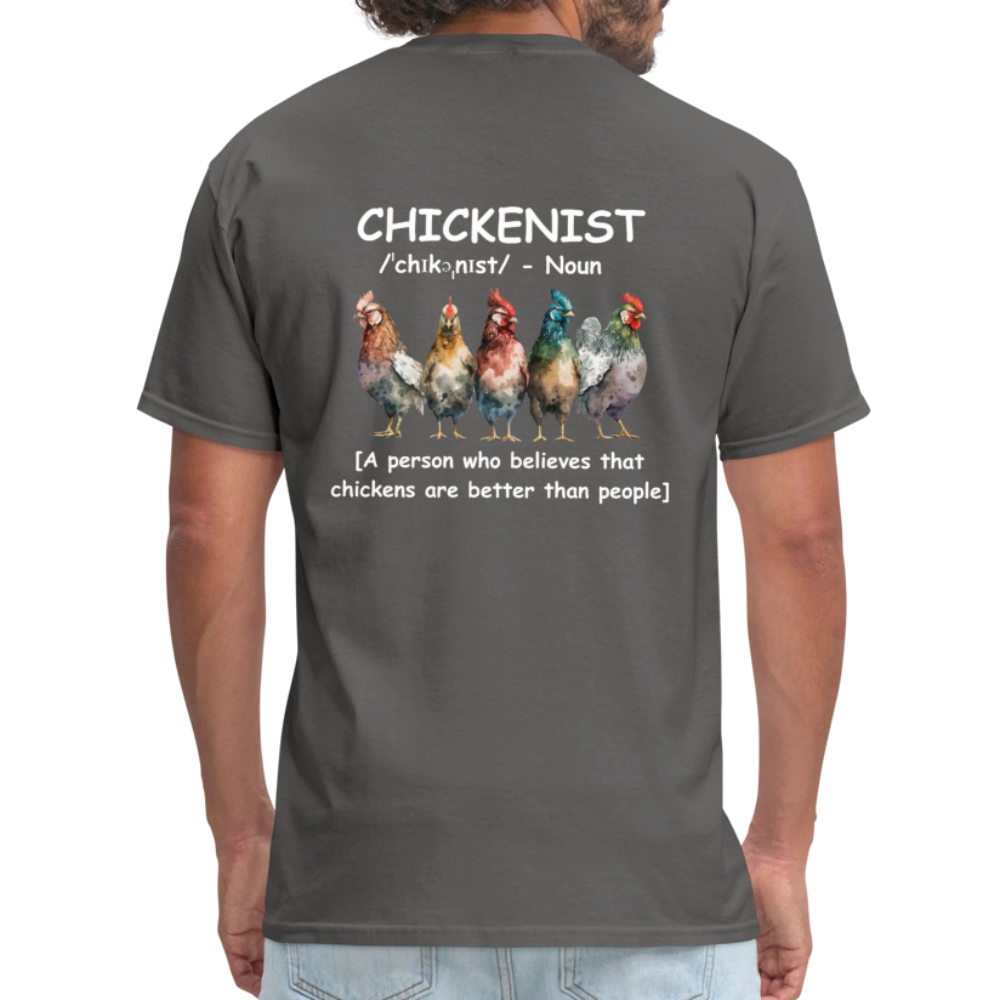 Chickenist T-Shirt (double sided print) - charcoal