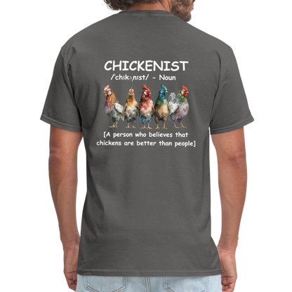 Chickenist T-Shirt (double sided print) - charcoal