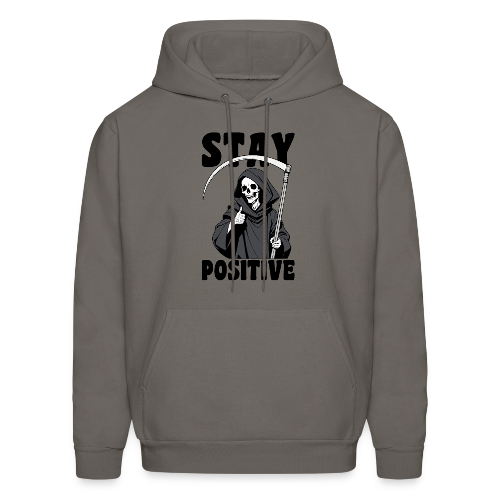 Stay Positive (Grim Reaper) Hoodie - asphalt gray