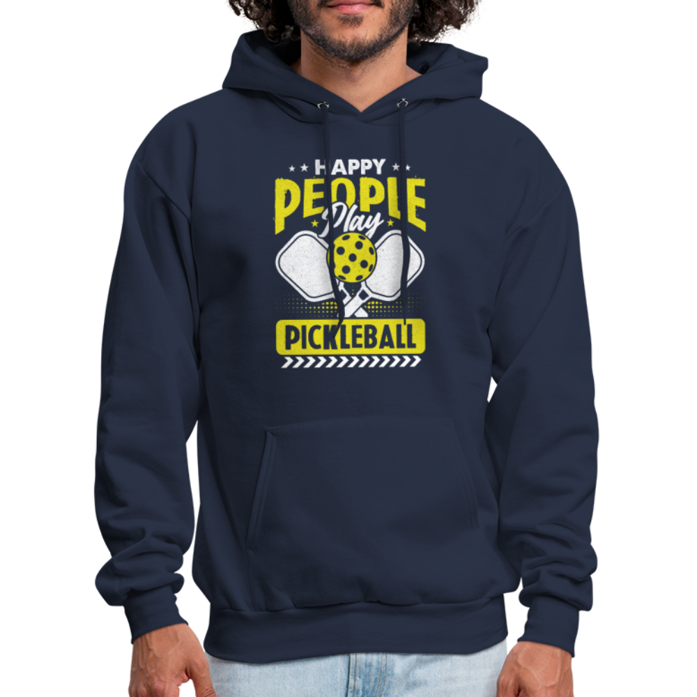 Happy People Play Pickleball Hoodie - navy