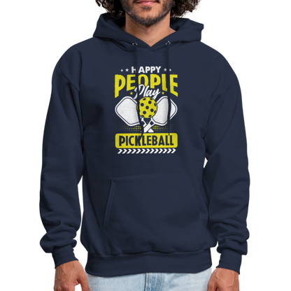 Happy People Play Pickleball Hoodie - navy