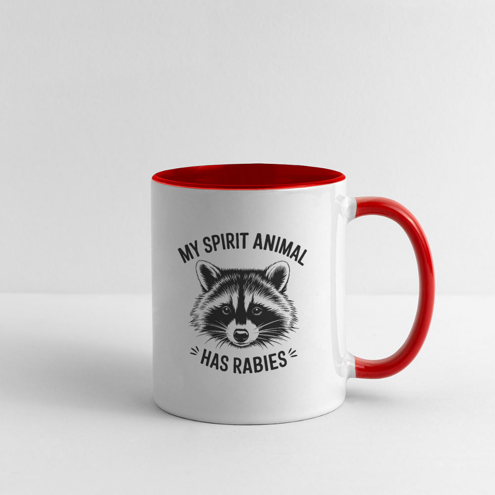 My Spirit Animal Has Rabies Coffee Mug - white/red